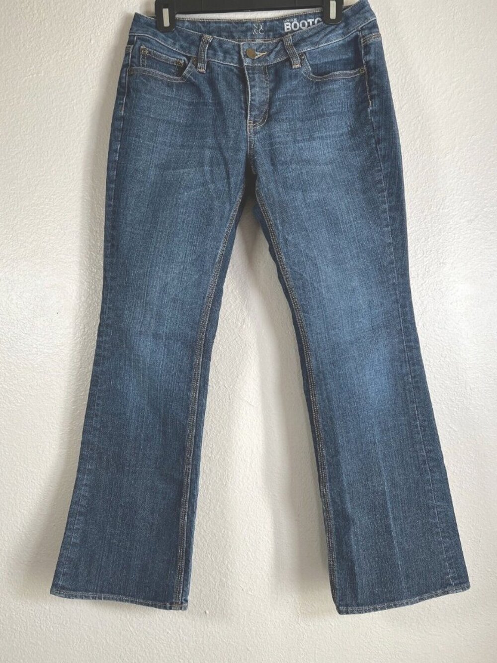 NYC Womens Boot Cut Jeans Sz 8P Blue Low Rise Curvy Denim Casual Pants